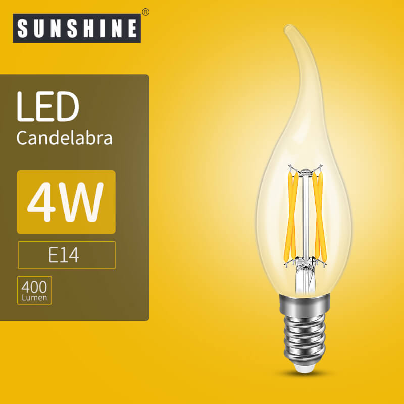 [LCANTG] LED燈膽(復古拉尾椒膽) 4W E14細螺頭 LED燈泡 蠟燭球泡 吊燈燈泡 白光 6500K