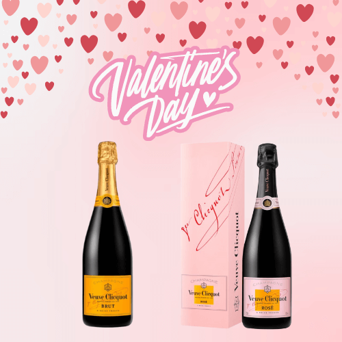 Veuve Clicquot Rose (750ml, Gift Box) + VCP Yellow Label Signature N.V. (750ml)