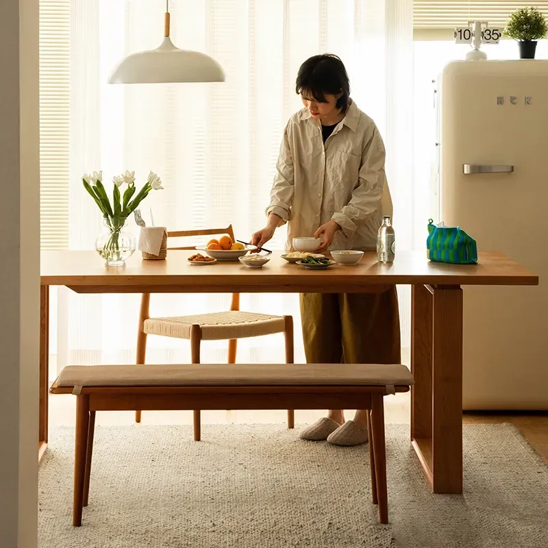 Woody Prime Cherry long dining table (size (cm) [B] width 150 x depth ...