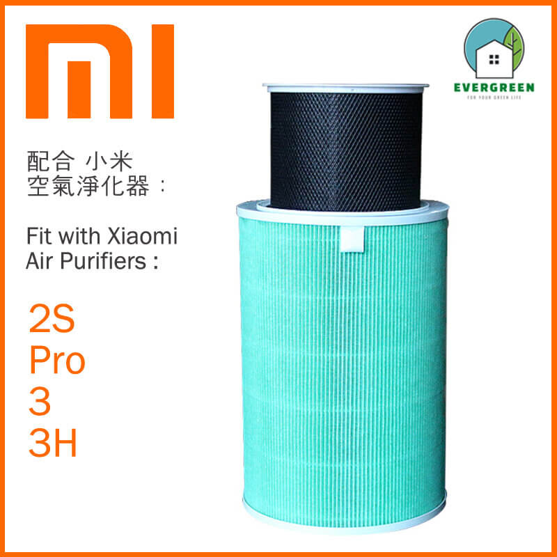 適用於 小米 MI 米家 2S PRO 3 3H 復合網 空氣清新機 備用過濾器套件替換用