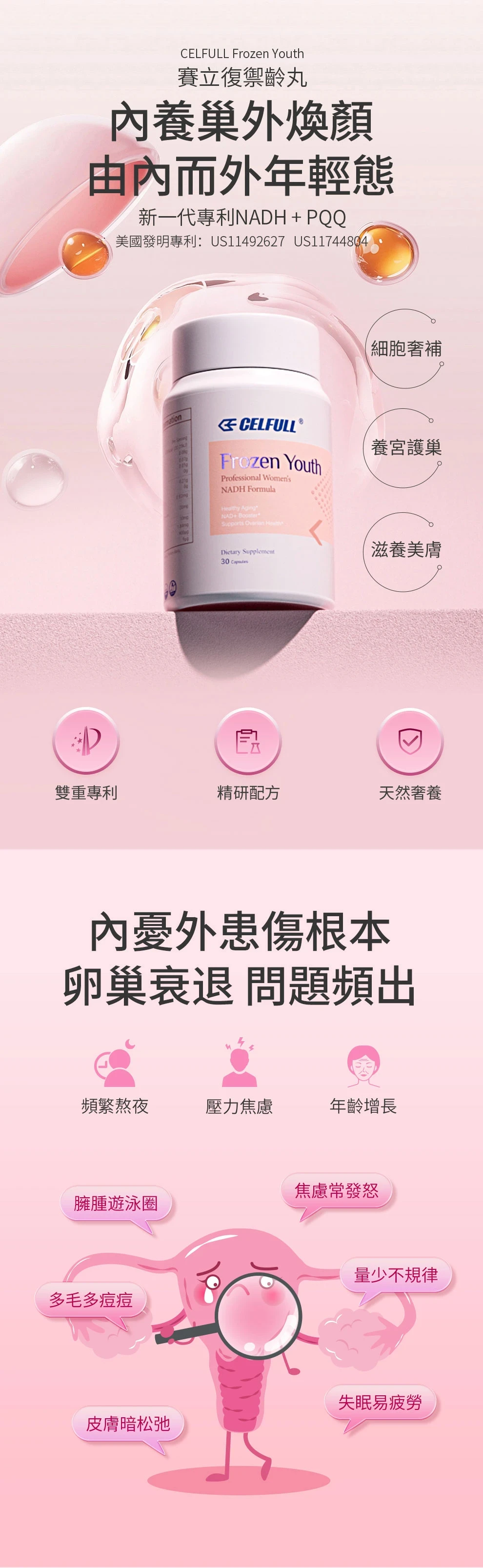 Image of 最頂級NMN-NADH+線粒體PQQ 美國賽立復禦齡丸30粒PQQ + NADH女性暖巢保養調理抗衰老逆齡 提升 NAD+凍齡美肌 抗皺 改善記憶力 改善