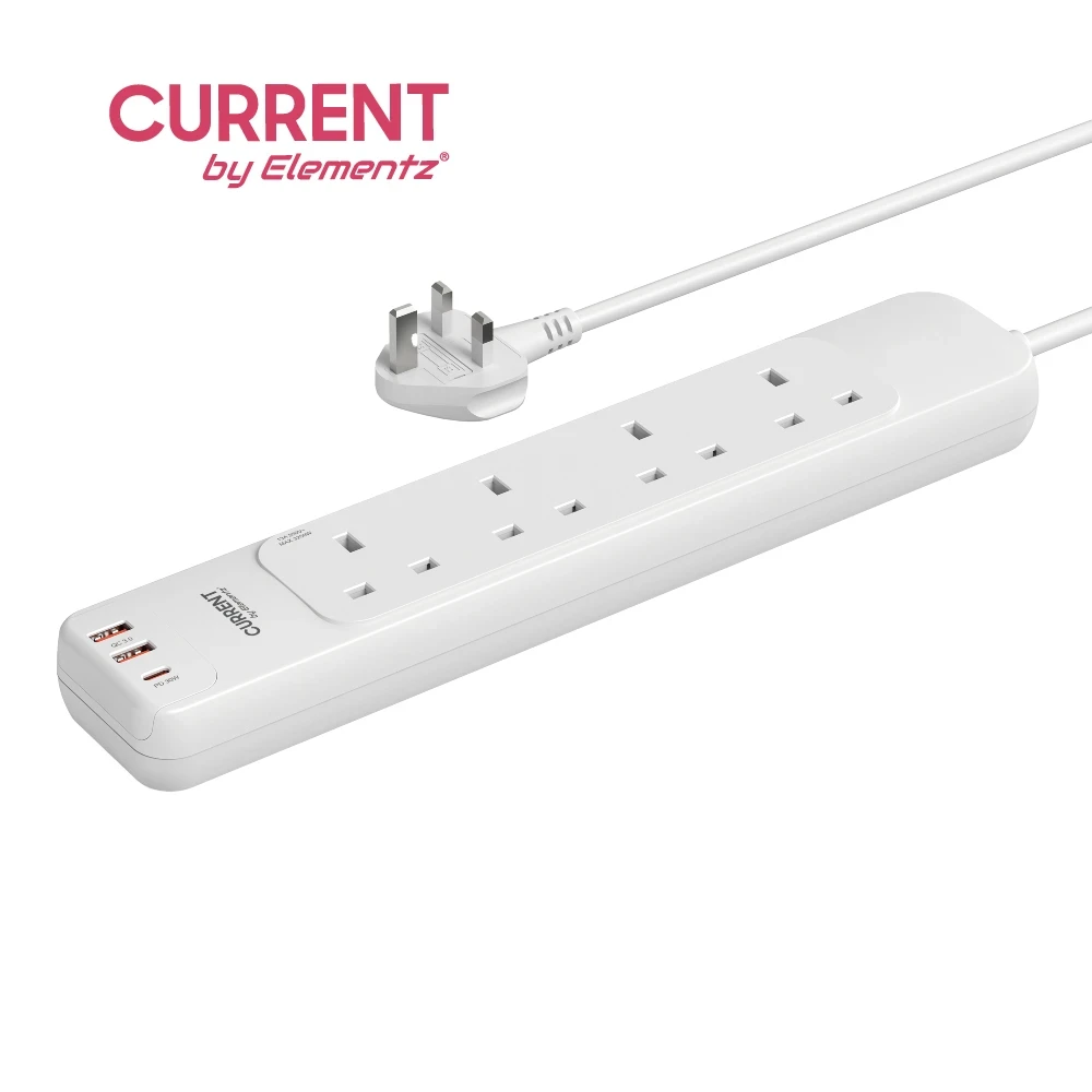 Elementz Power Strip 4位拖板 (2A1C PD-30W Max / 6.5尺) 排插 (PS-4S30) 原裝行貨