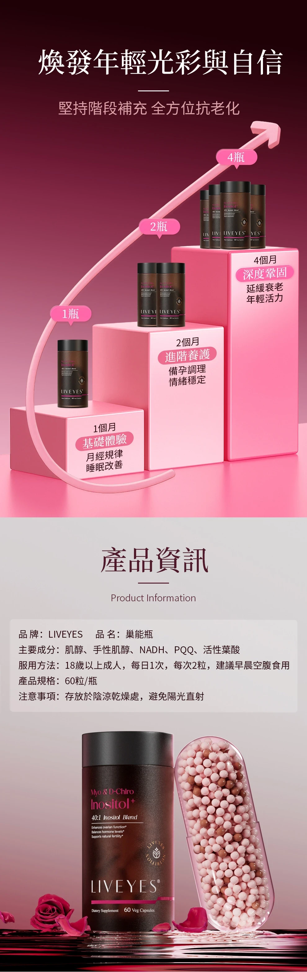 Image of [巢能瓶] 30日逆轉巢齡｜40:1肌醇黃金比例＋高純NADH｜保養卵巢 強效抗衰 調理經期 備孕輕鬆4897101702096