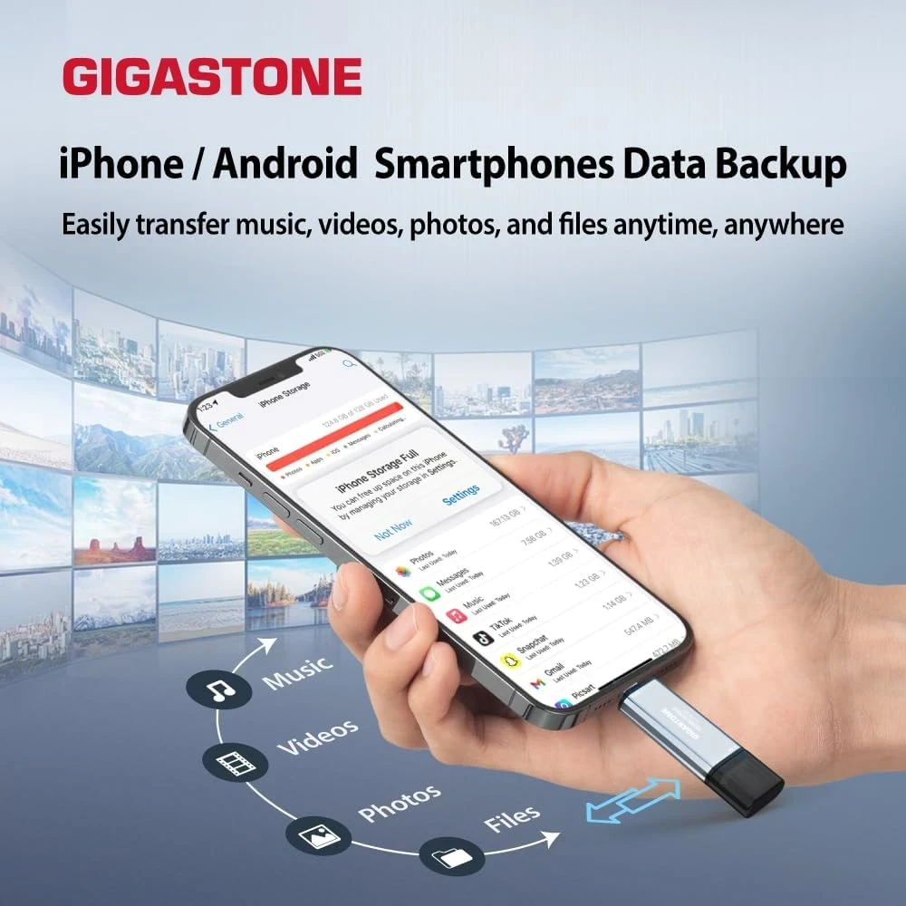 thumbnail image 2 of GIGASTONE 512GB External SSD – USB-C + USB-A Dual Interface – Portable, HDR Recording Compatible – Clear 2 of 3