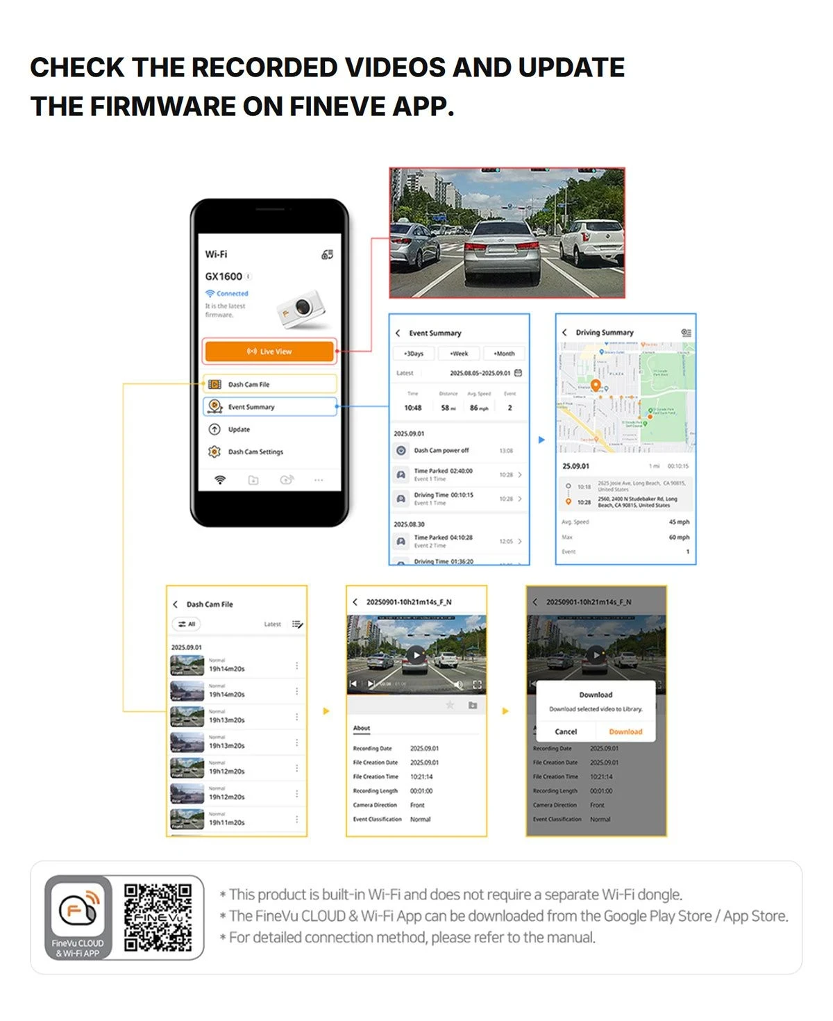 Image of FineVu GX1600 2CH 4K/2K 前後鏡行車記錄器