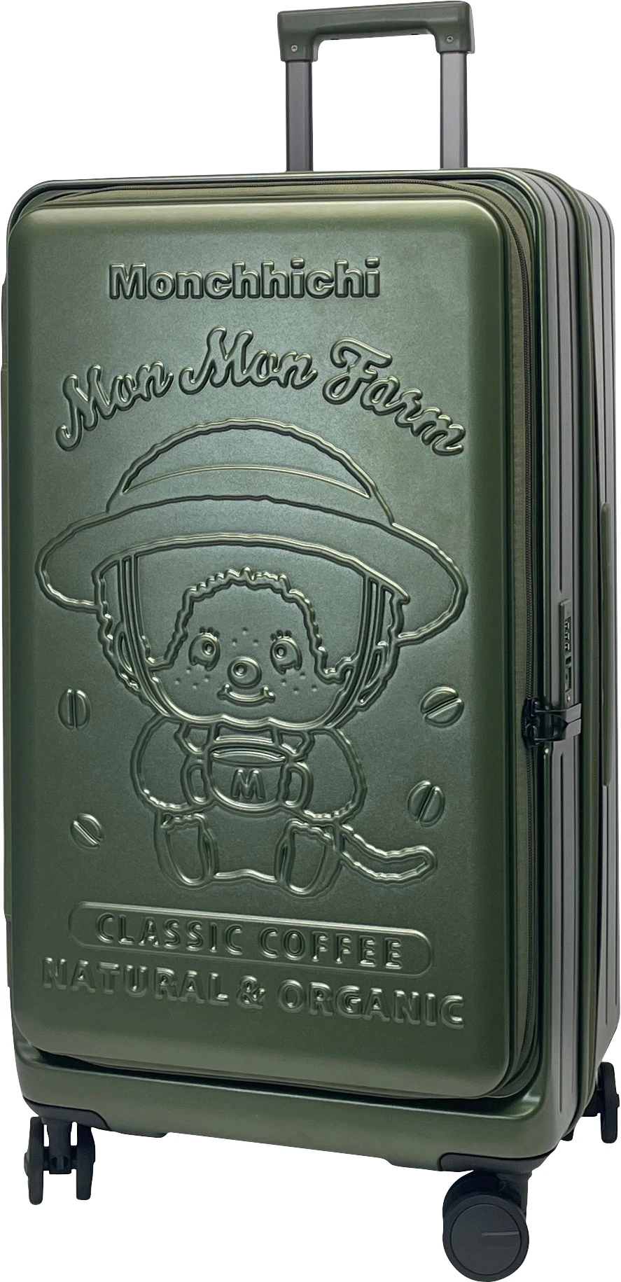 MiHK 28 Inch front open suitcase Monchhichi (Olive
