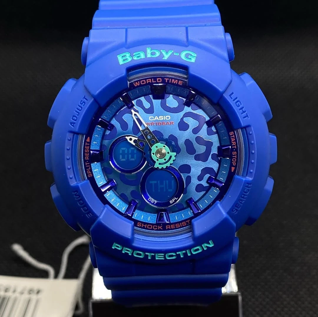 未使用級稼働品CASIO Baby-G BA-120LP-2A ブルーレオパード 【公式通販】