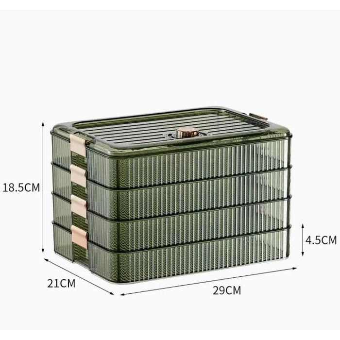 Dadadi (Transparent Green [Four Layers]) Storage Box Freezer Box | YOHO