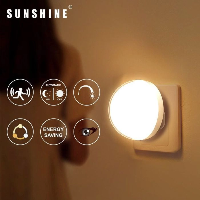 SUNSHINE 陽光照明 LED球型小夜燈 三色溫白光黃光米光 13A插座通電 人體+光感控制 感應燈 (LNI-W) | 友和 YOHO