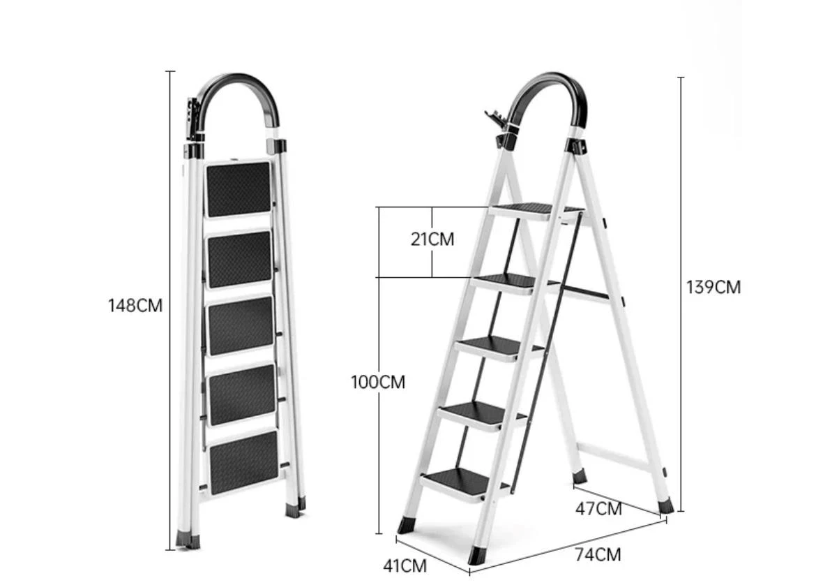 Others Folding household step ladder with herringbone handrails five ...